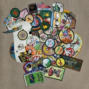 Girl scout vest and various patches